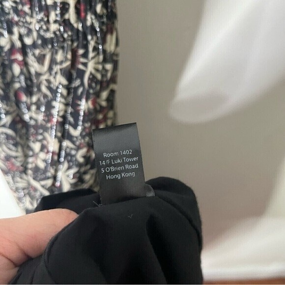 Magali Pascal Augustine Maxi Dress Size Small Black Floral Lurex Halter Tiered - Picture 12 of 12